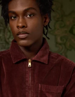 AE X Tru Kolors Corduroy Full-Zip Mechanic Jacket Burgundy -American Eagle Fashion 0151 3068 613 d2