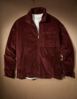 AE X Tru Kolors Corduroy Full-Zip Mechanic Jacket Burgundy -American Eagle Fashion 0151 3068 613 f