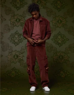 AE X Tru Kolors Corduroy Full-Zip Mechanic Jacket Burgundy