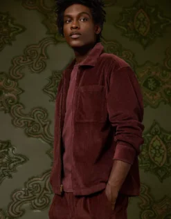 AE X Tru Kolors Corduroy Full-Zip Mechanic Jacket Burgundy -American Eagle Fashion 0151 3068 613 os