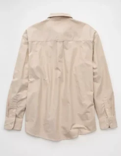 AE Everyday Relaxed Oxford Button-Up Shirt Sand -American Eagle Fashion 0153 2727 209 b
