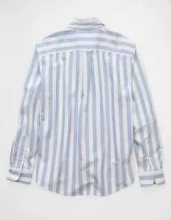 AE Everyday Relaxed Oxford Button-Up Shirt Light Blue -American Eagle Fashion 0153 2727 401 b