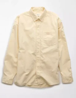 AE Everyday Relaxed Oxford Button-Up Shirt Yellow -American Eagle Fashion 0153 2727 700 f