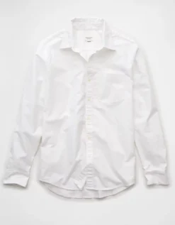 AE Everyday Classic Fit Oxford Button-Up Shirt White -American Eagle Fashion 0153 2885 100 f