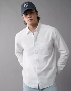 AE Everyday Classic Fit Oxford Button-Up Shirt White