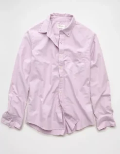 AE Everyday Classic Fit Oxford Button-Up Shirt Lively Lilac -American Eagle Fashion 0153 2885 507 f