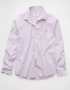 AE Everyday Relaxed Fit Poplin Button-Up Shirt Lilac Ice -American Eagle Fashion 0153 2952 575 f