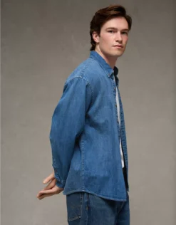 AE Everyday Denim Shirt Cerulean Blue