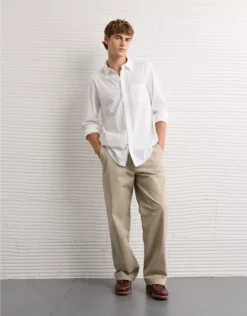 AE Everyday Slim Fit Poplin Button-Up Shirt White