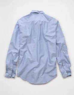 AE Everyday Slim Fit Oxford Button-Up Shirt Blue -American Eagle Fashion 0153 2987 400 b