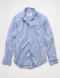 AE Everyday Slim Fit Oxford Button-Up Shirt Blue -American Eagle Fashion 0153 2987 400 f