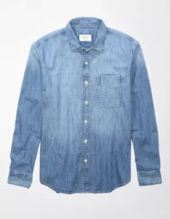 AE Denim Button-Up Shirt -American Eagle Fashion 0153 6177 523 f