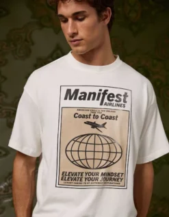 AE X Tru Kolors Manifest Your Mindset Graphic T-Shirt Air White -American Eagle Fashion 0160 4846 101 d2