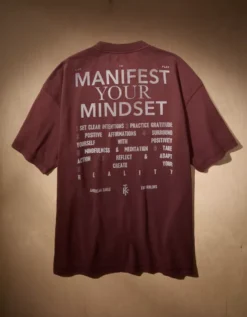 AE X Tru Kolors Manifest Your Mindset Graphic T-Shirt Burgundy -American Eagle Fashion 0161 4845 613 b