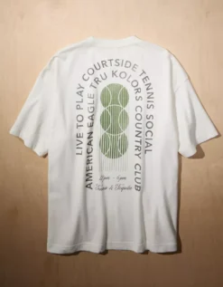 AE X Tru Kolors Tennis Graphic T-Shirt 6 Month White Destroy -American Eagle Fashion 0161 4846 103 b