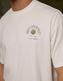 AE X Tru Kolors Tennis Graphic T-Shirt 6 Month White Destroy -American Eagle Fashion 0161 4846 103 os