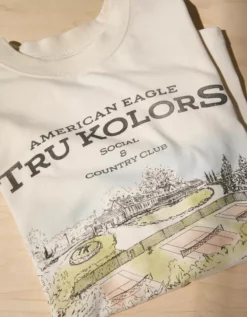 AE X Tru Kolors Country Club Graphic T-Shirt Greige -American Eagle Fashion 0161 4846 108 d1