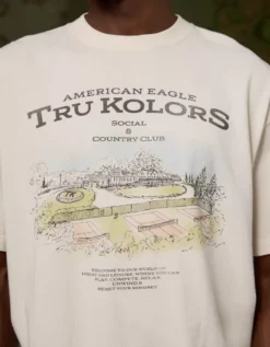 AE X Tru Kolors Country Club Graphic T-Shirt Greige -American Eagle Fashion 0161 4846 108 d2