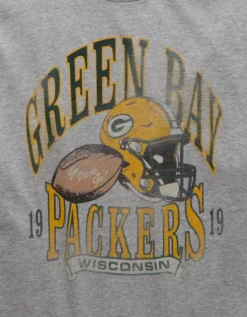 NFL Boxy Green Bay Packers Graphic T-Shirt Heather Gray -American Eagle Fashion 0164 4181 006 d1