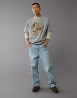 NFL Boxy Green Bay Packers Graphic T-Shirt Heather Gray