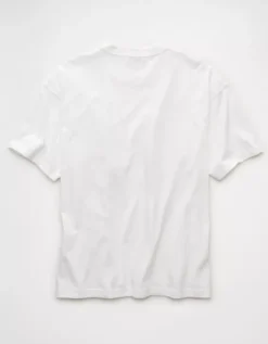 AE Boxy Alabama Crimson Tide Graphic T-Shirt White -American Eagle Fashion 0164 4726 100 b