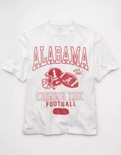 AE Boxy Alabama Crimson Tide Graphic T-Shirt White -American Eagle Fashion 0164 4726 100 f