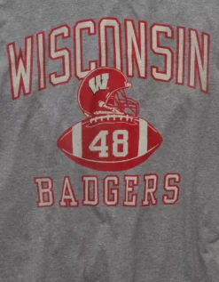 AE Boxy Wisconsin Badgers Graphic T-Shirt Gray Heather -American Eagle Fashion 0164 4727 069 d1