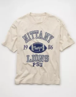 AE Boxy Penn State Nittany Lions Graphic T-Shirt Heather Fawn -American Eagle Fashion 0164 4727 122 f