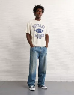 AE Boxy Penn State Nittany Lions Graphic T-Shirt Heather Fawn -American Eagle Fashion 0164 4727 122 os