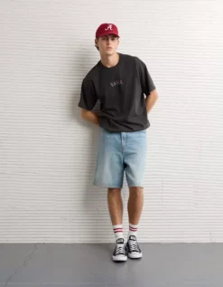 AE Boxy Alabama Crimson Tide Graphic T-Shirt Dark Shadow -American Eagle Fashion 0164 4728 004 os