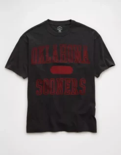 AE Boxy Oklahoma Sooners Graphic T-Shirt Onyx Black -American Eagle Fashion 0164 4728 016 f