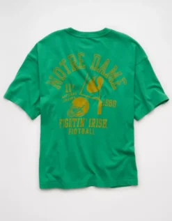 AE Boxy Notre Dame Fighting Irish Graphic T-Shirt Green -American Eagle Fashion 0164 4728 300 b