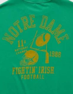 AE Boxy Notre Dame Fighting Irish Graphic T-Shirt Green -American Eagle Fashion 0164 4728 300 d1