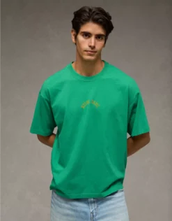 AE Boxy Notre Dame Fighting Irish Graphic T-Shirt Green