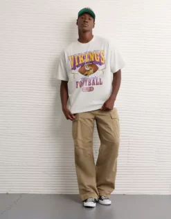 NFL Boxy Minnesota Vikings Graphic T-Shirt Storm Heather -American Eagle Fashion 0164 4729 011 d2