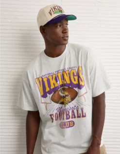 NFL Boxy Minnesota Vikings Graphic T-Shirt Storm Heather