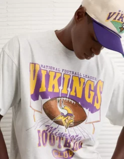 NFL Boxy Minnesota Vikings Graphic T-Shirt Storm Heather -American Eagle Fashion 0164 4729 011 os