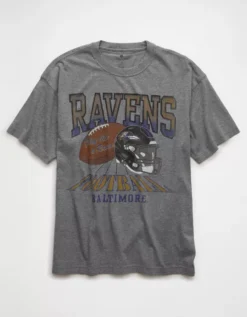 NFL Boxy Baltimore Ravens Graphic T-Shirt Charcoal Heather Gray -American Eagle Fashion 0164 4729 029 f