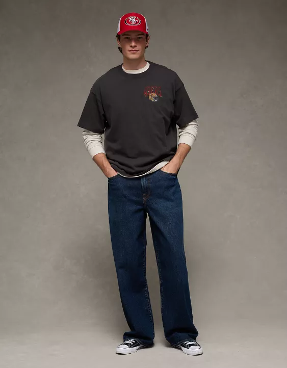 NFL Boxy San Francisco 49ers Graphic T-Shirt 15 Year Black Destroy 5 NFL Boxy San Francisco 49ers Graphic T-Shirt 15 Year Black Destroy - Image 5