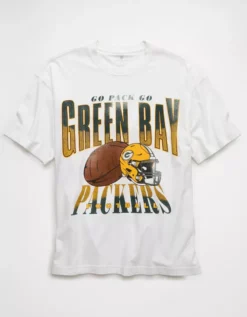 NFL Boxy Green Bay Packers Graphic T-Shirt White -American Eagle Fashion 0164 4731 100 f