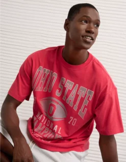 AE Boxy Ohio State Buckeyes Graphic T-Shirt Red