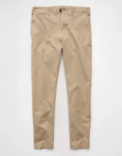 AE Flex Lived-In Athletic Fit Khaki Pant Light Khaki -American Eagle Fashion 0177 5126 281 f