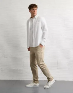 AE Flex Lived-In Athletic Fit Khaki Pant Light Khaki -American Eagle Fashion 0177 5126 281 os