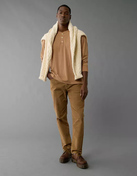 AE Flex Corduroy Athletic Fit Pant Medium Brown 5 AE Flex Corduroy Athletic Fit Pant Medium Brown - Image 5