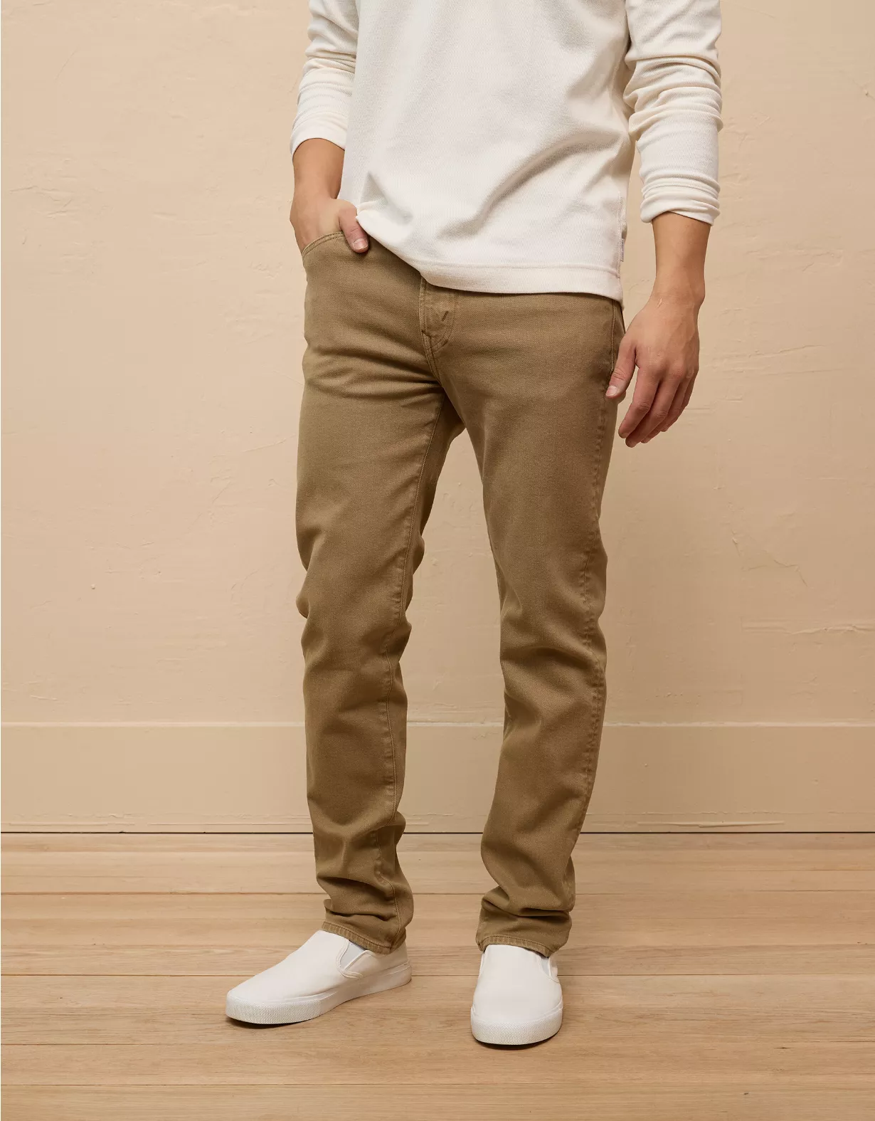 AE EasyFlex Slim Straight Jean Toasted Almond 1 AE EasyFlex Slim Straight Jean Toasted Almond