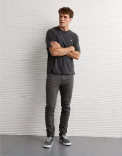 AE 24/7 AirFlex+ Temp Tech Athletic Skinny Jean Stone Gray