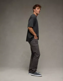 AE 24/7 AirFlex+ Temp Tech Athletic Straight Jean Dusted Slate -American Eagle Fashion 0178 5255 023 os