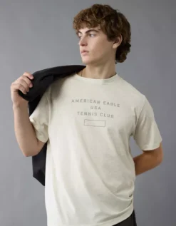 AE 24/7 Graphic T-Shirt Heather Gray -American Eagle Fashion 0181 4316 006 os