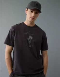 AE Logo Graphic T-Shirt Washed Black
