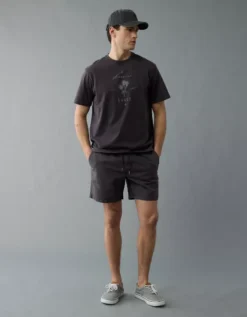 AE Logo Graphic T-Shirt Washed Black -American Eagle Fashion 0181 4485 167 os